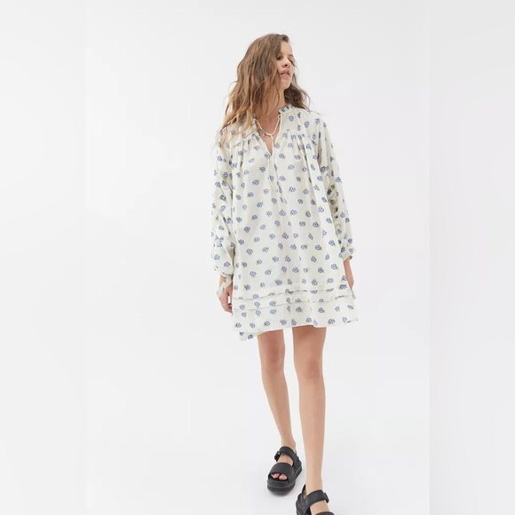 SOLD - Urban Outfitters Jai Embroidered Long Sleeve Frock Dress XS - Picture 3 of 7